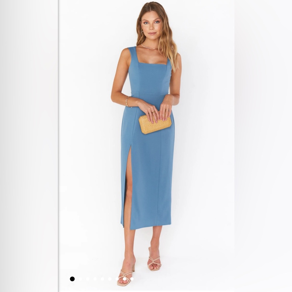 NWT Show Me Your Mumu Eden Midi Dress size M in French Blue